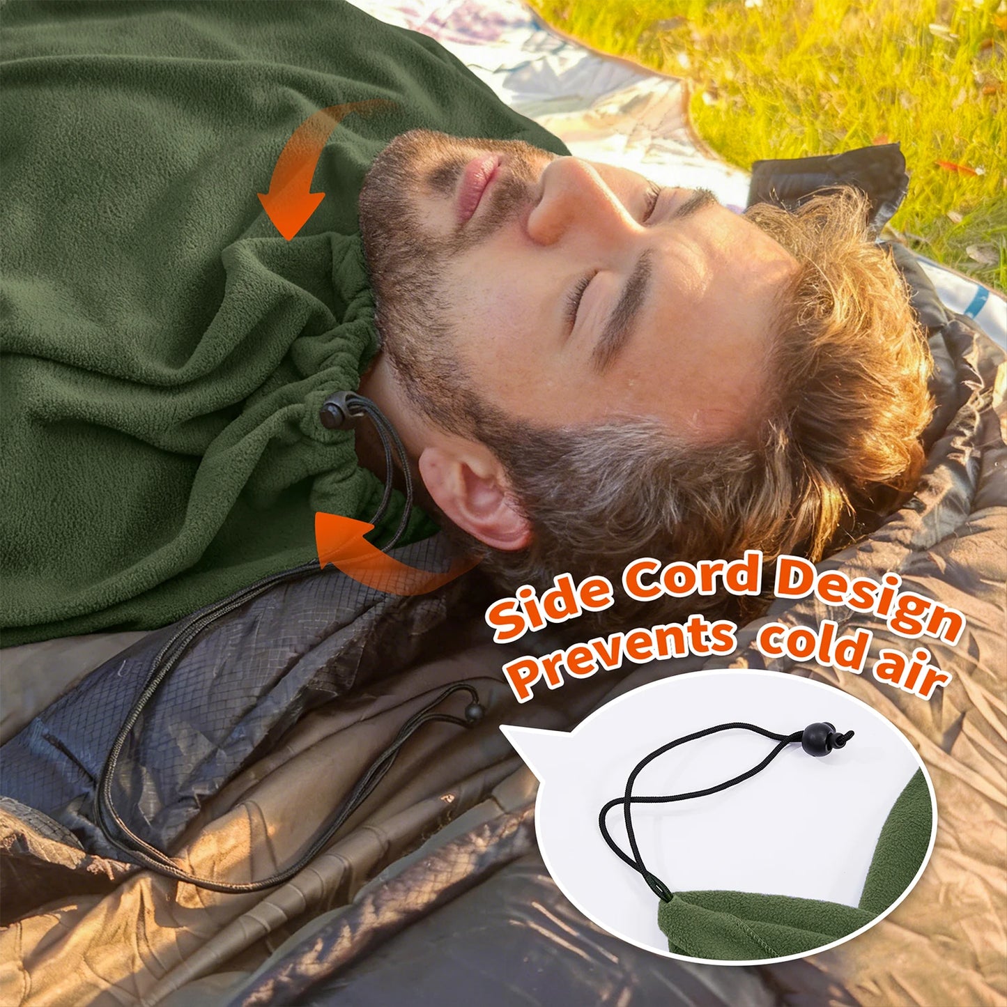 MAPLEAF Lightweight Sleeping Bag 3 in 1 Fleece Liner Blanket Warm Winter Skin-Friendly Anti-Pilling Double-Sided Washable Camp