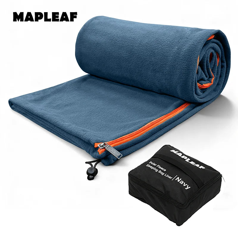 MAPLEAF Lightweight Sleeping Bag 3 in 1 Fleece Liner Blanket Warm Winter Skin-Friendly Anti-Pilling Double-Sided Washable Camp