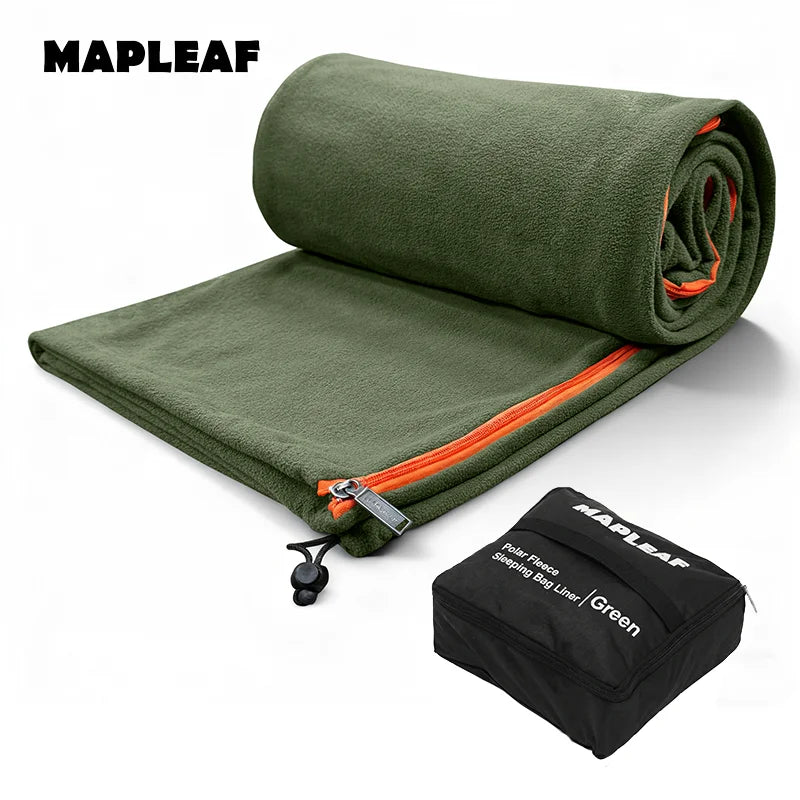 MAPLEAF Lightweight Sleeping Bag 3 in 1 Fleece Liner Blanket Warm Winter Skin-Friendly Anti-Pilling Double-Sided Washable Camp