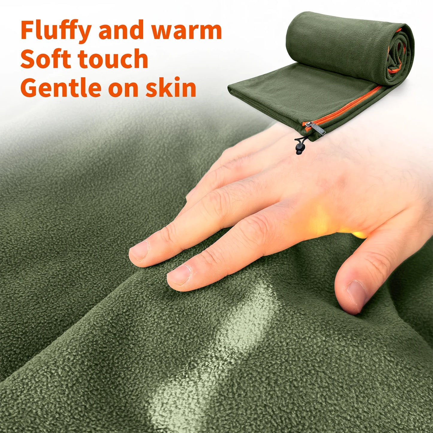 MAPLEAF Lightweight Sleeping Bag 3 in 1 Fleece Liner Blanket Warm Winter Skin-Friendly Anti-Pilling Double-Sided Washable Camp