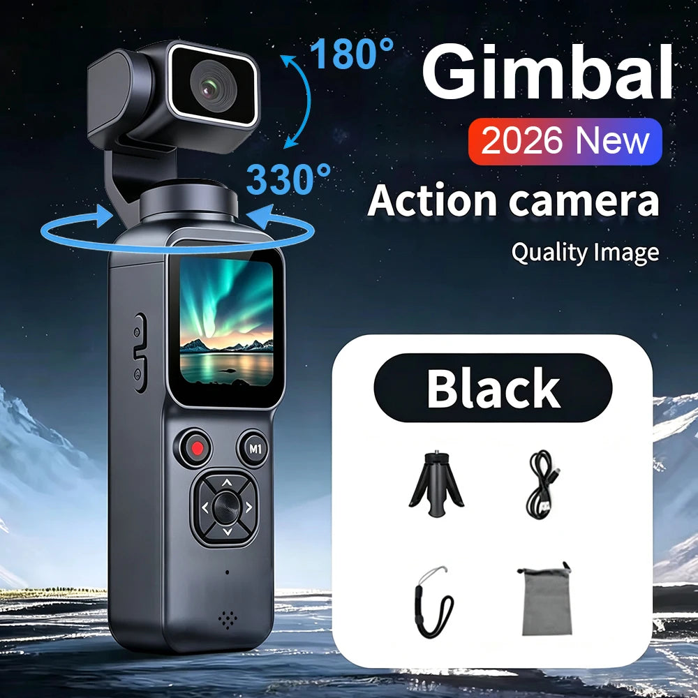 Portable HD 4K Action Camera Manual 90 180 Degree Rotation For YouTube Vlog Video Recording Record Life Handheld Action Camera