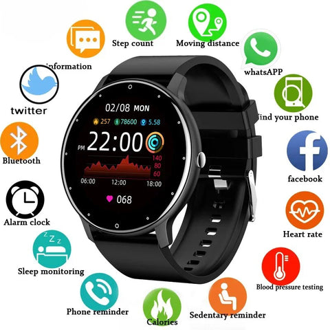 LIGE Smart Watch Women Men Full Touch Screen