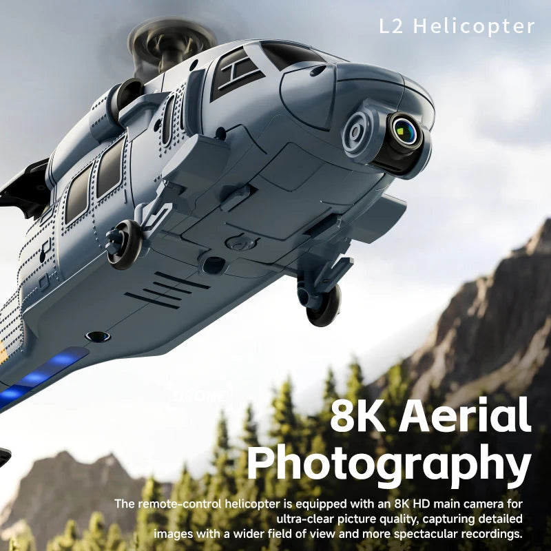 New L2 RC Helicopter 6-axis Gyroscope 8k Camera Altitude Hold Optical Flow Remote Control Helicopter Rc Toys for Kid Adult