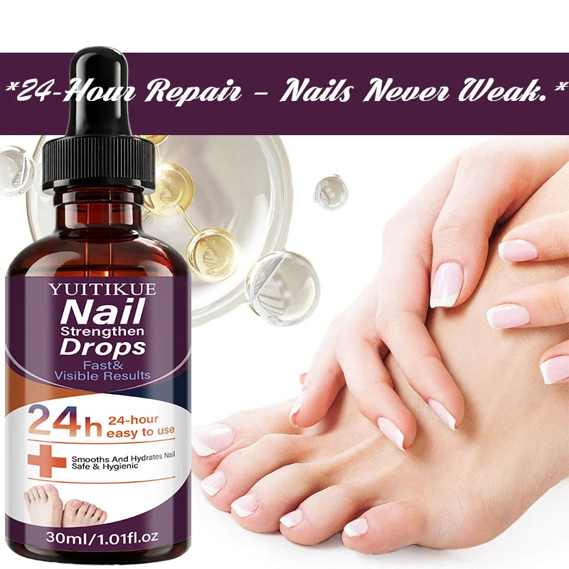 YUITIKUE Nail Strengthen Drops 24H Fast Repair Nourishing Treatment for Damaged Brittle Nails Care