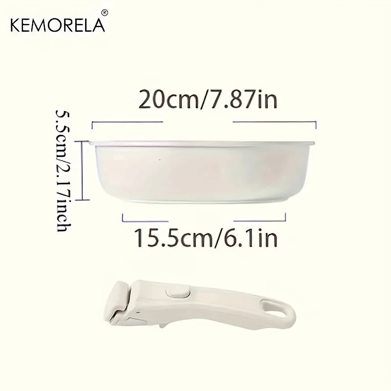 1 Set Of Non-Stick Cookware Set With Removable Handles 20/26 Cm Size Optional For Induction Cooktop Dishwasher And Oven Safe