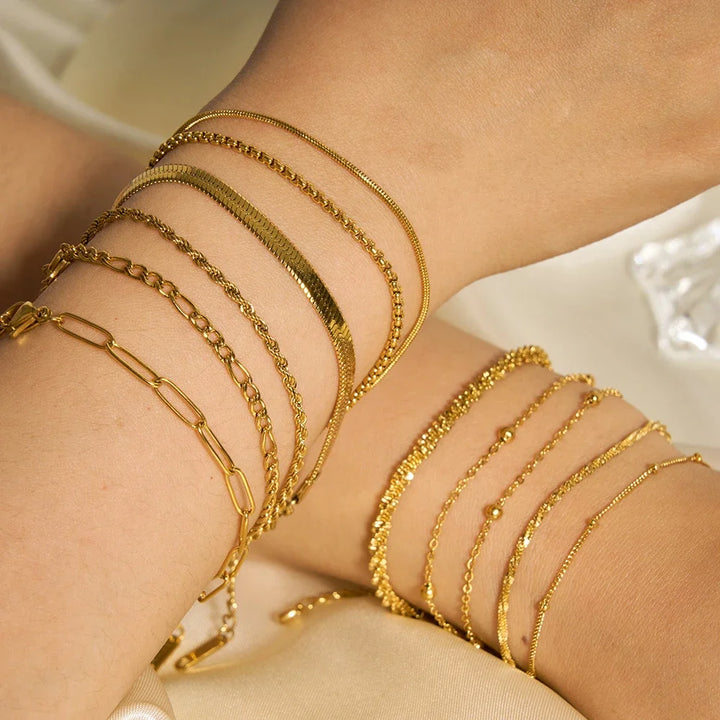 Gold Color Bracelet Stainless Steel Twist