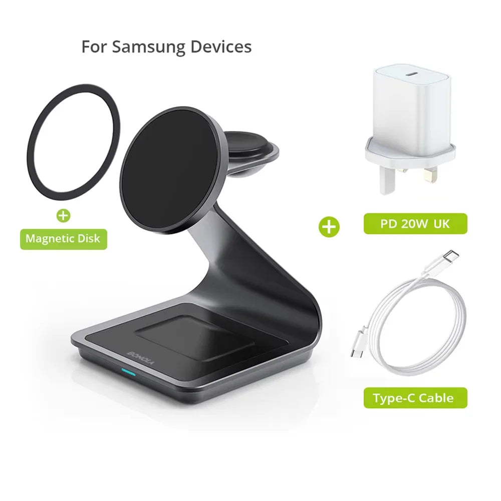 3-in-1 Wireless-Ladestation für Samsung Galaxy – bis 15 W