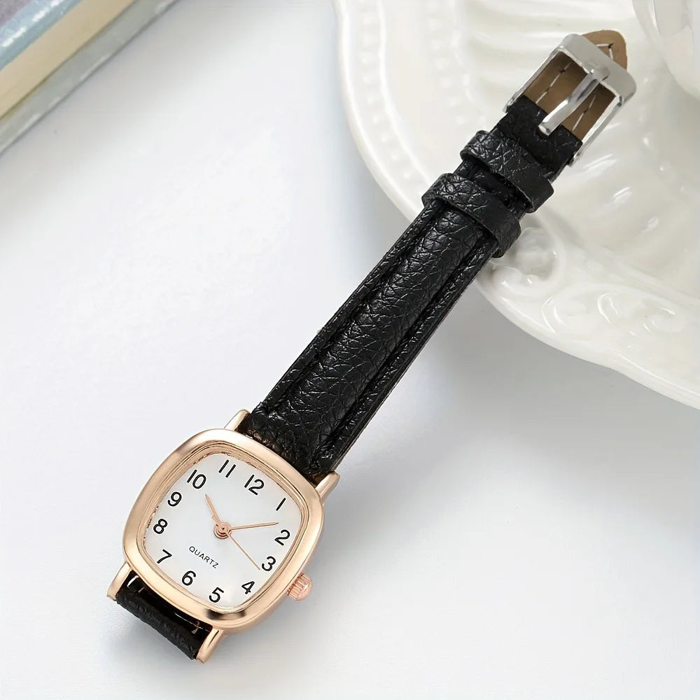 Fashion Small Square Dial Women Quartz Watch Simple Leather Strap Ladies Wristwatches Girls Clock Gift Relojes