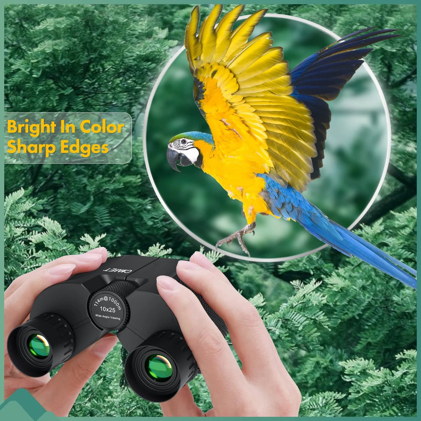 COMET Binoculars 10X25 Long Range Pocket HD Telescope Folding Compact Bak4 Prism Binocular Optical Scope FMC Lens For Hunting