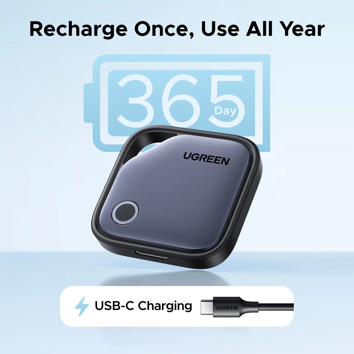 UGREEN【Dual System Compatibility】Smart Finder For Apple Find My (iOS) & Find Hub App (Android) Bluetooth Tracker Card