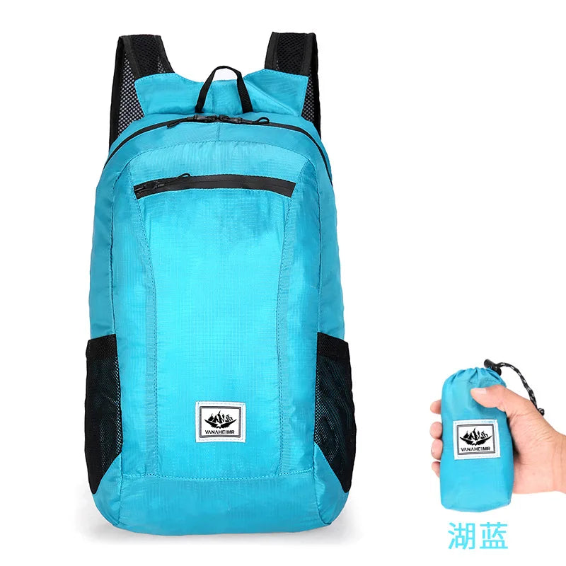 18L Portable Foldable Backpack Folding Mountaineering Bag Ultralight Outdoor Climbing Cycling Travel Knapsack Hiking Daypack