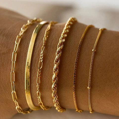 Gold Color Bracelet Stainless Steel Twist