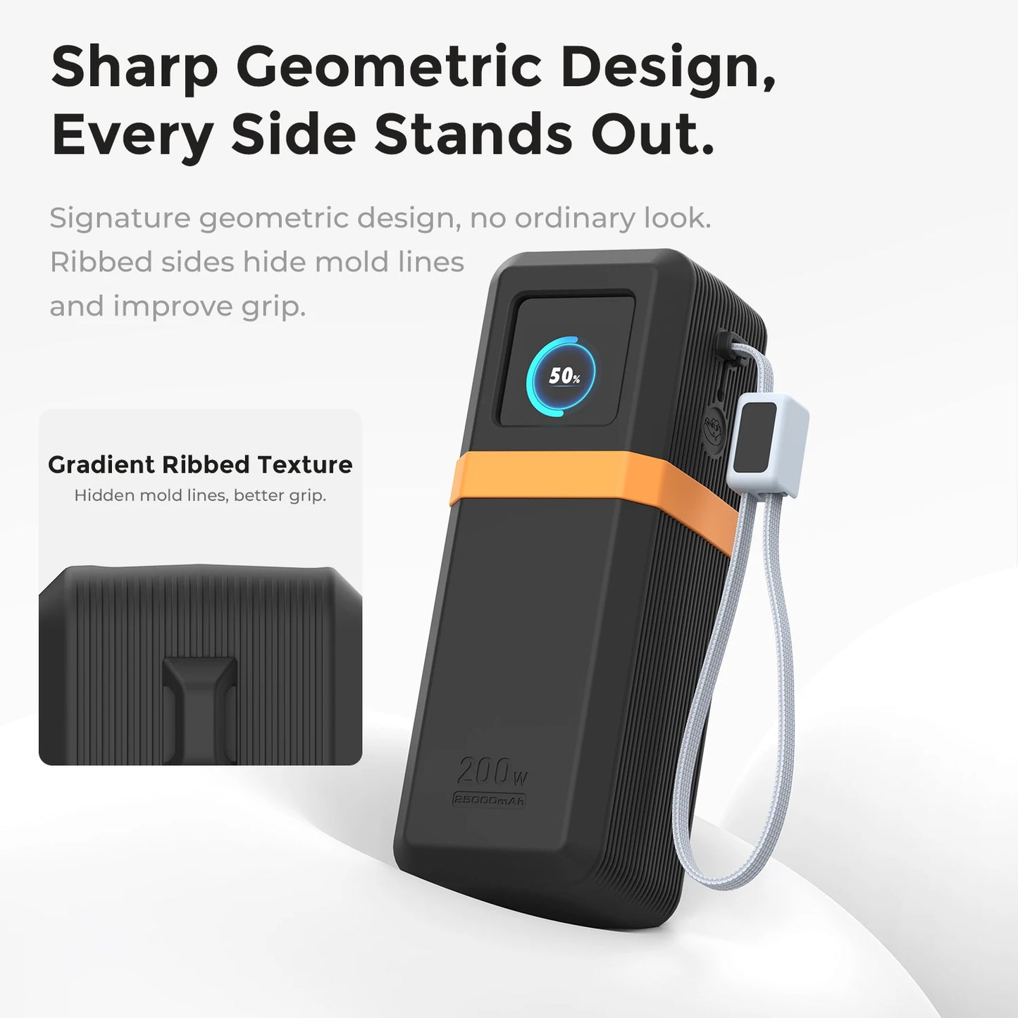 SIKAI Silicone Case for UGREEN Nexode Pro 200W PB728/PB722 25000mAh Power Bank Travel Shockproof with Cable Organizer Ring
