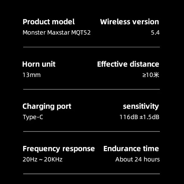 Monster MQT52 Wireless Bluetooth 5.4