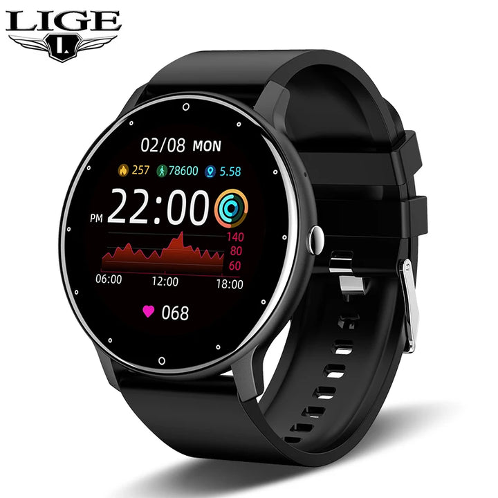 LIGE Smart Watch Women Men Full Touch Screen
