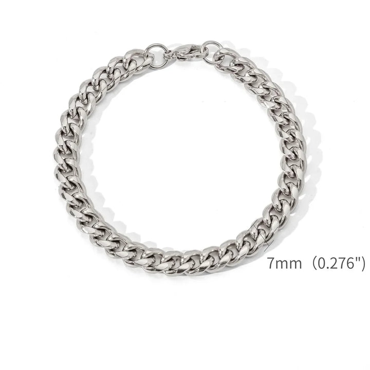 Gold Color Stainless Steel Cuban Chain Men's Bracelet Simple