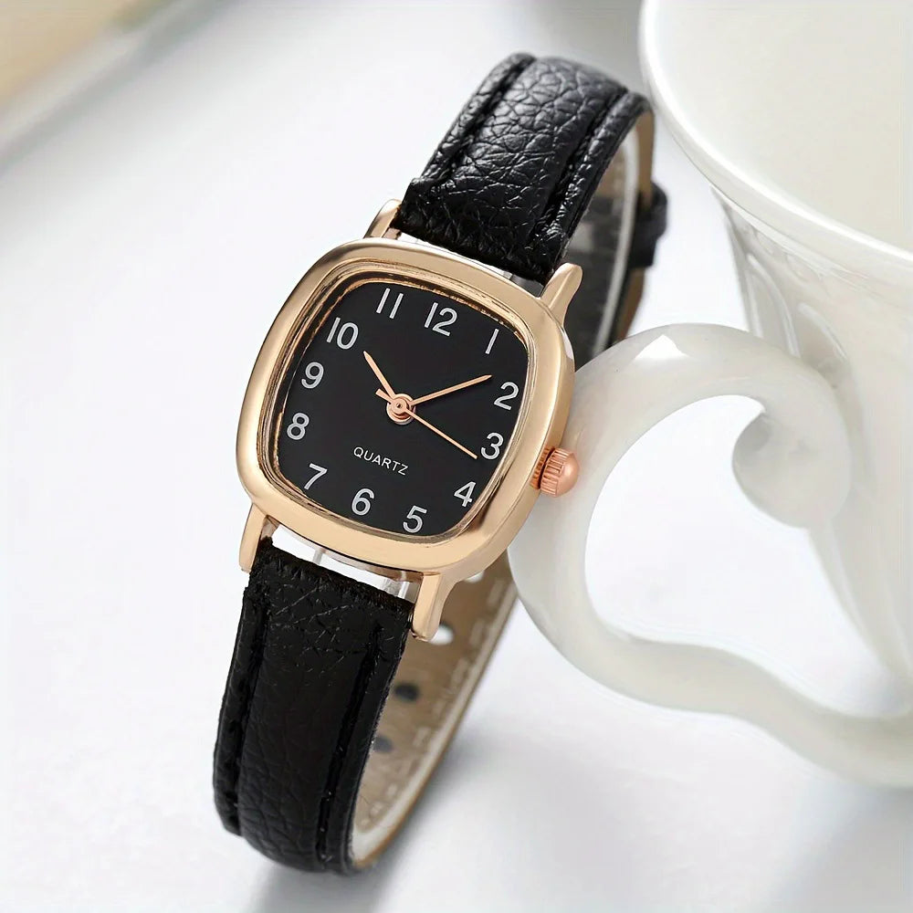 Fashion Small Square Dial Women Quartz Watch Simple Leather Strap Ladies Wristwatches Girls Clock Gift Relojes