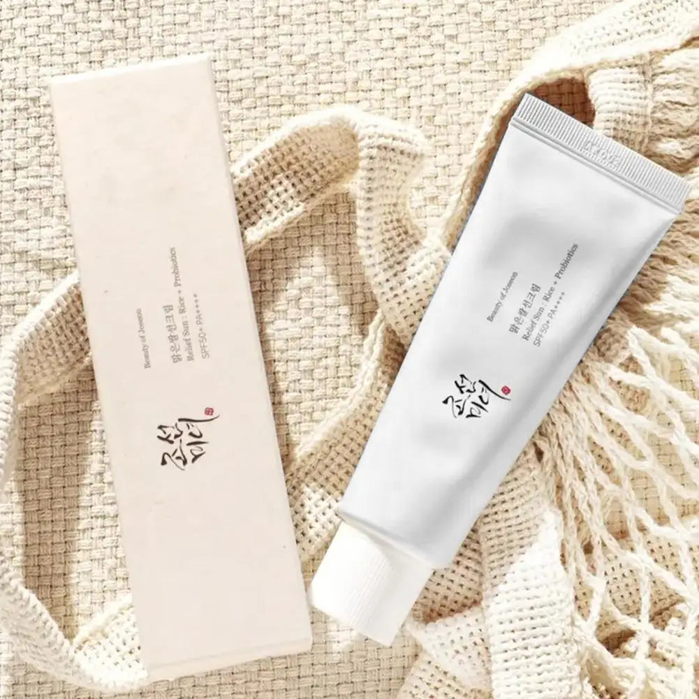 SPF50+ Anti UV Sun Block Facial 50ml Beauty Sunscreen for Body and Face Rice Probiotic Solar Blocker Skin Cream Summer Seaside