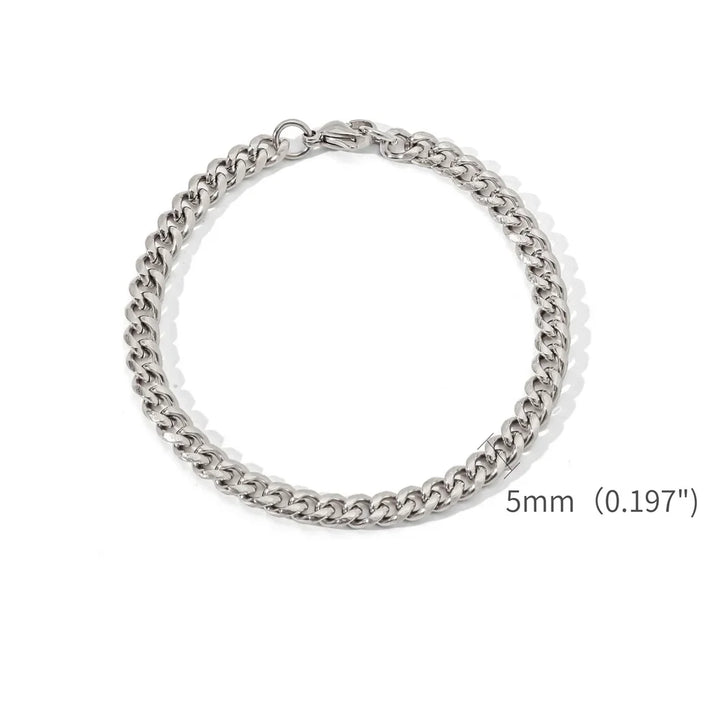 Gold Color Stainless Steel Cuban Chain Men's Bracelet Simple