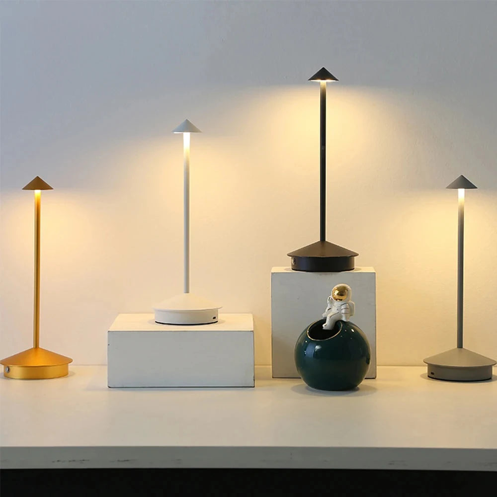 Kabellose LED-Tischlampe aus Aluminium – Touch & dimmbar