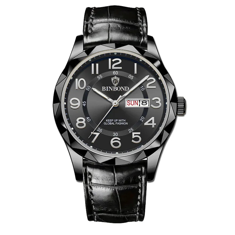 BINBOND Original Luxury Quartz Wristwatches For Men Luminous Waterproof Auto Date Week Display Men's Watch Reloj Hommes +Box