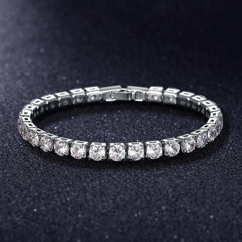 Luxury Hiphop Iced Out 4mm Cubic Zirconia Crystal Bracelets