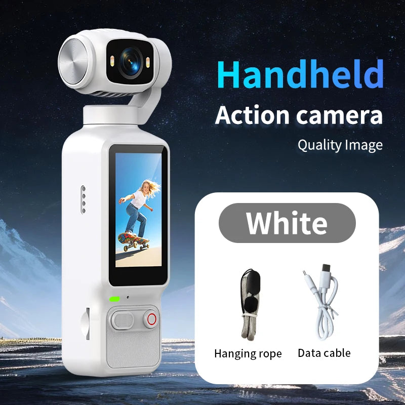 Portable HD 4K Action Camera Manual 90 180 Degree Rotation For YouTube Vlog Video Recording Record Life Handheld Action Camera