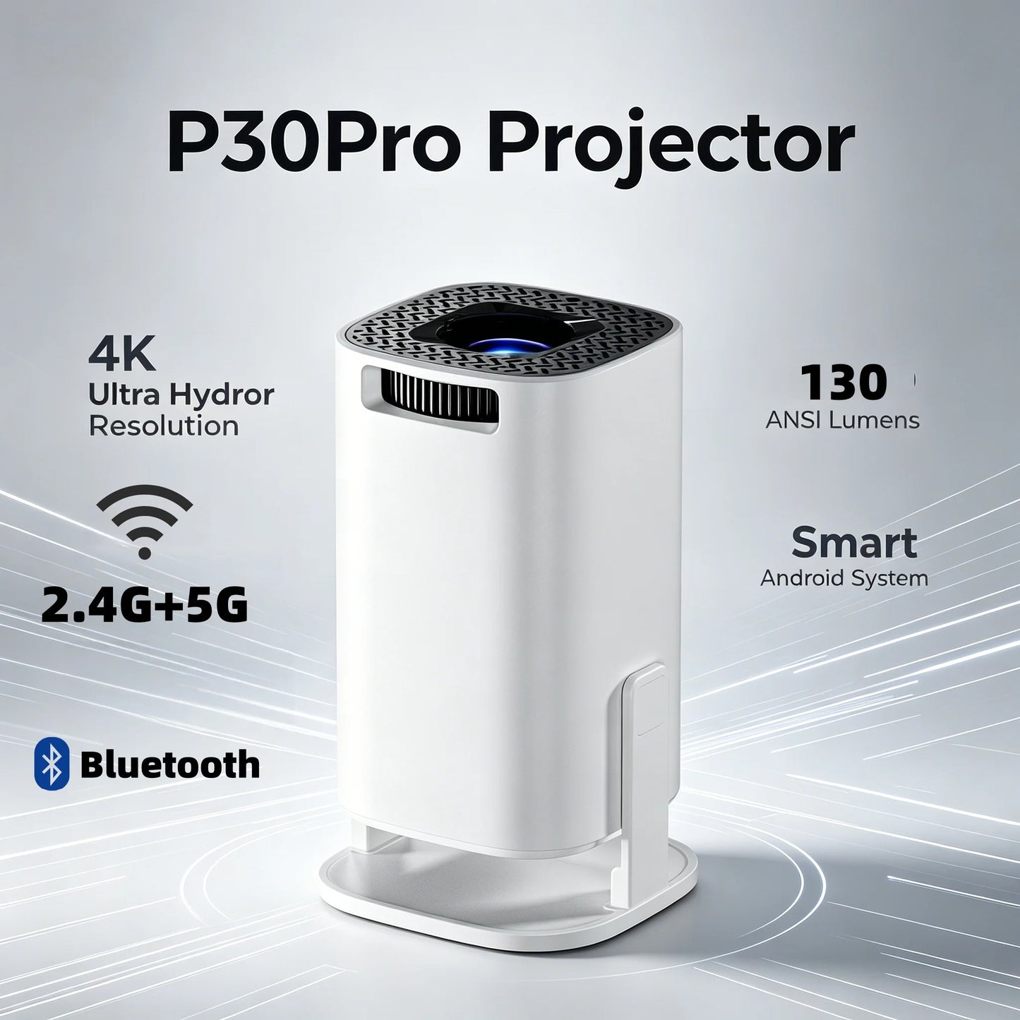 Tragbarer Mini-Projektor P30 Pro – WLAN, Bluetooth & Auto-Keystone