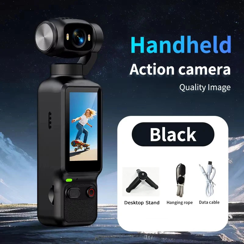 Portable HD 4K Action Camera Manual 90 180 Degree Rotation For YouTube Vlog Video Recording Record Life Handheld Action Camera