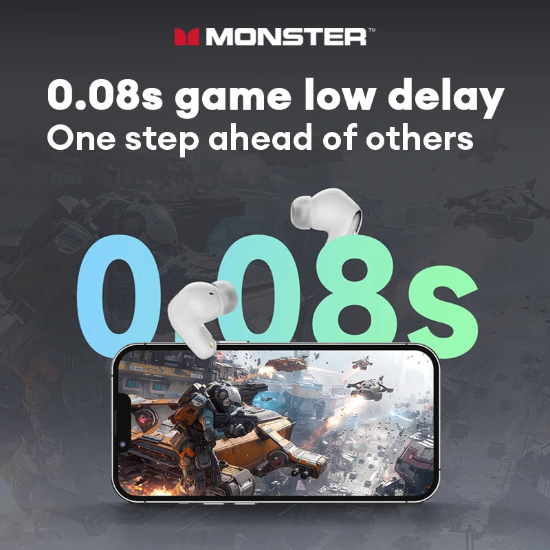 Monster MQT52 TWS-Ohrhörer – Bluetooth 5.4 & Gaming-Modus