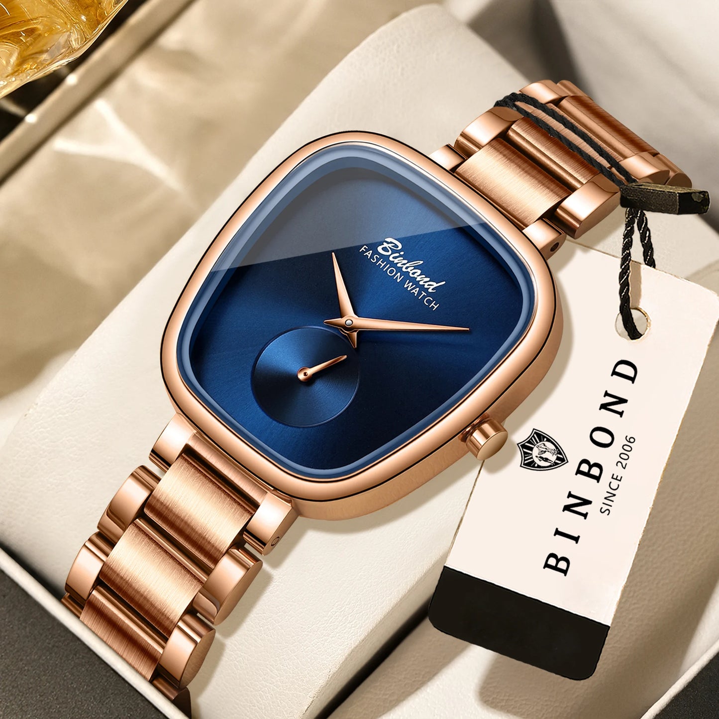 BINBOND Simple Quartz Watches For Women Luxury Precise Luminous Waterproof Elegant Women's Watch Casual Sturdy Stainless Reloj