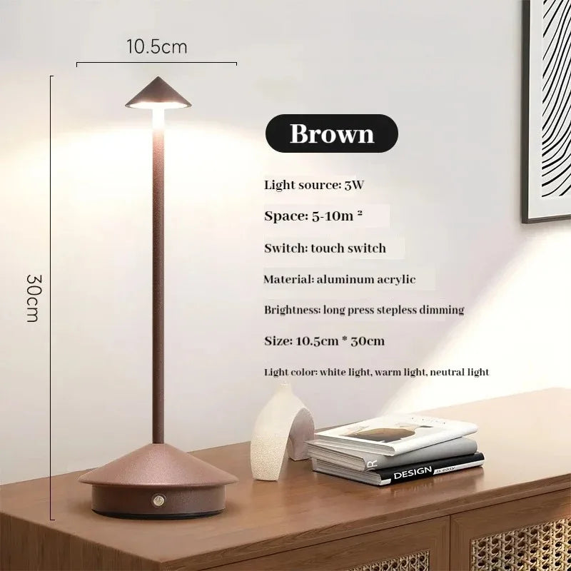 Kabellose LED-Tischlampe aus Aluminium – Touch & dimmbar
