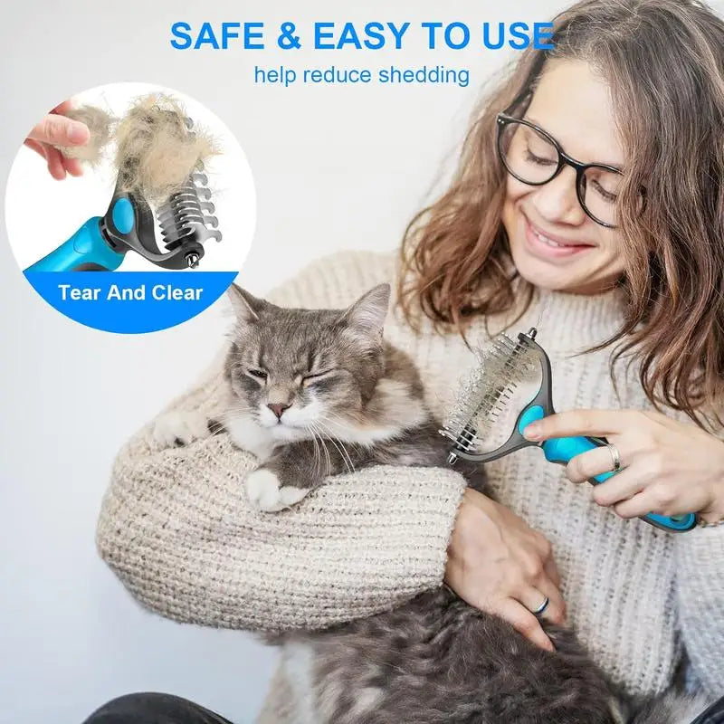 2-in-1 Fellpflegebürste für Hunde und Katzen