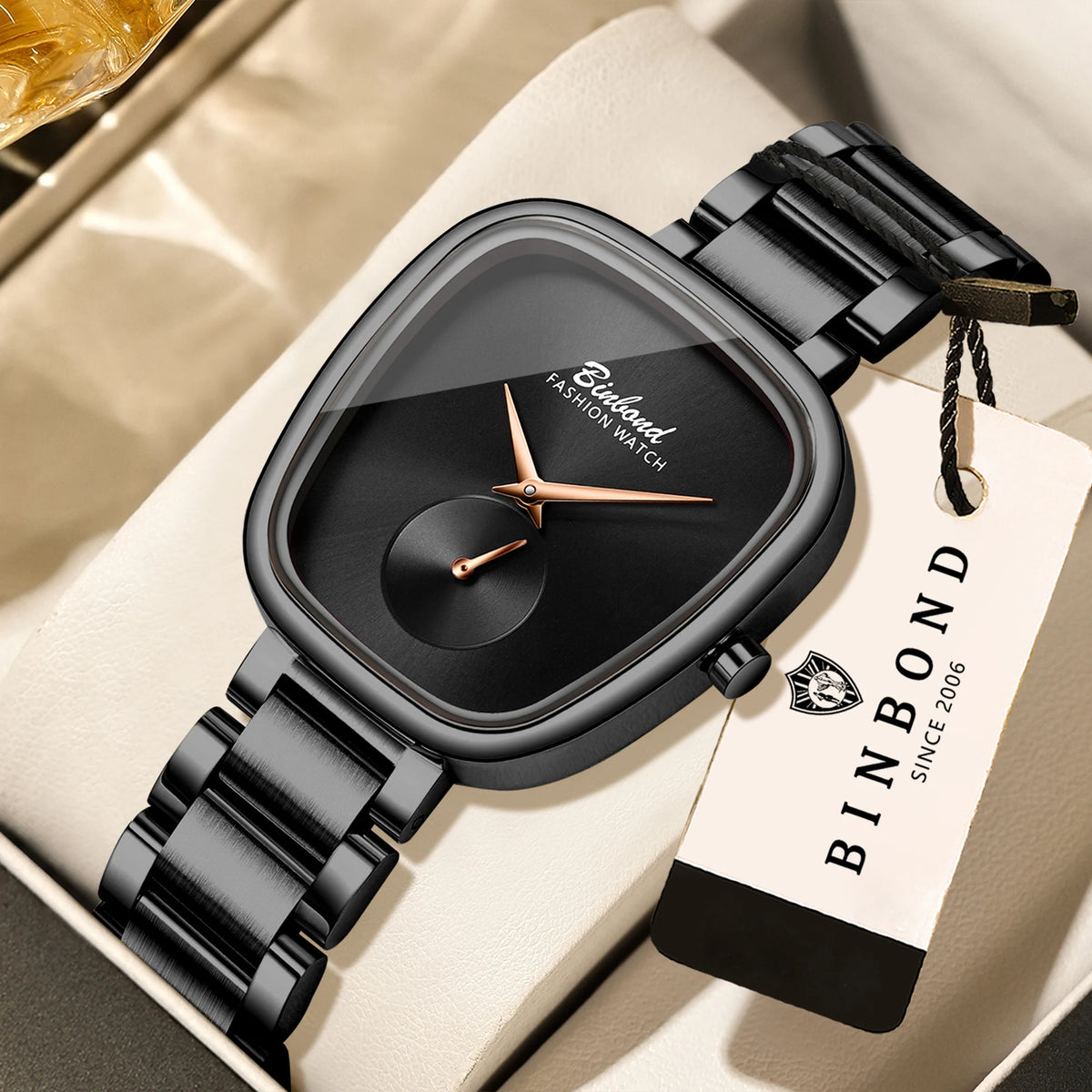 BINBOND Simple Quartz Watches For Women Luxury Precise Luminous Waterproof Elegant Women's Watch Casual Sturdy Stainless Reloj