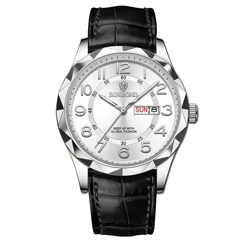 BINBOND Original Luxury Quartz Wristwatches For Men Luminous Waterproof Auto Date Week Display Men's Watch Reloj Hommes +Box