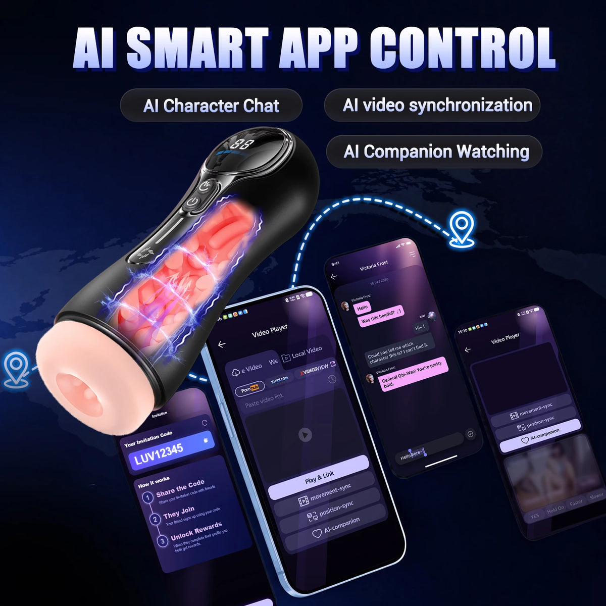 Male Masturbator Penis Pump Adult Sex Toys for 18 Men with 4 Sucking 9 Vibration Modes App Controlled Pocket Pussy Realistic Vag