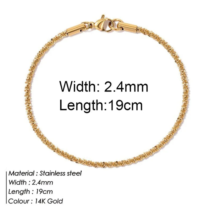 Gold Color Bracelet Stainless Steel Twist