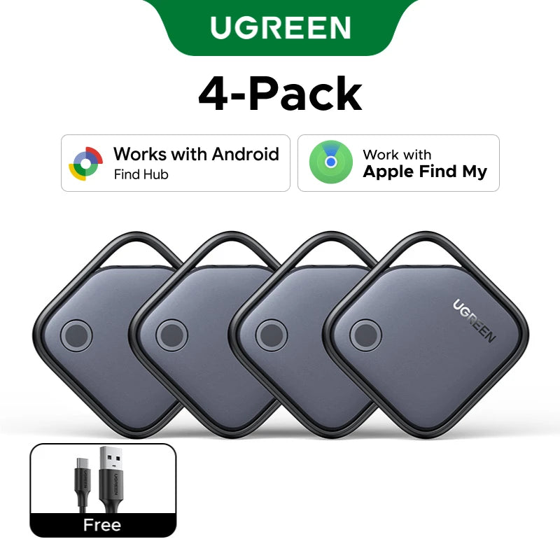 UGREEN【Dual System Compatibility】Smart Finder For Apple Find My (iOS) & Find Hub App (Android) Bluetooth Tracker Card