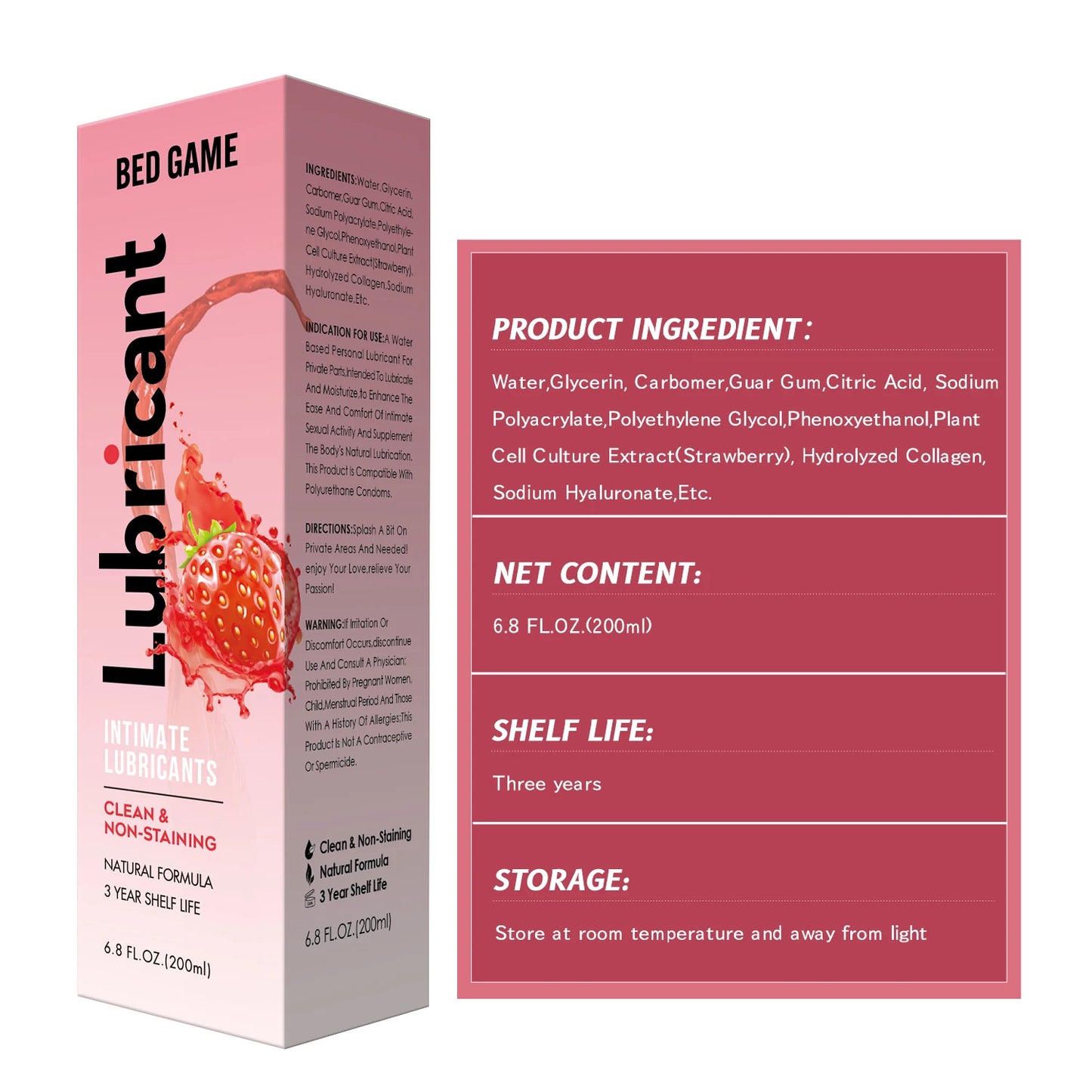 Fruit Water-Soluble Lubricantion Water Based Gel Lubricats Sex Intimate for Adults Men Women Gay Body Sexy Strawberry Fragrance
