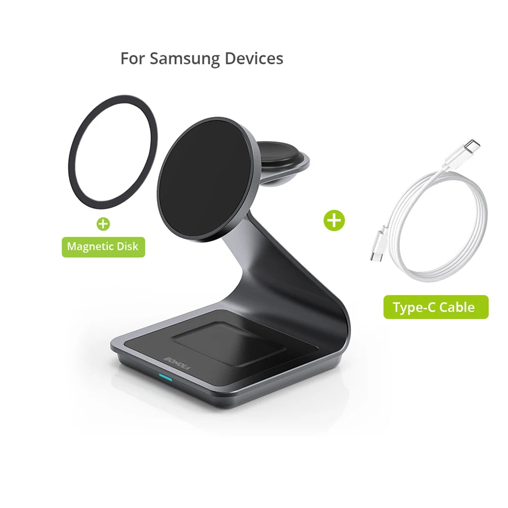 3-in-1 Wireless-Ladestation für Samsung Galaxy – bis 15 W