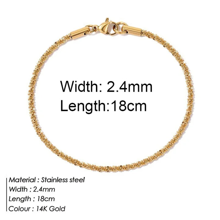 Gold Color Bracelet Stainless Steel Twist