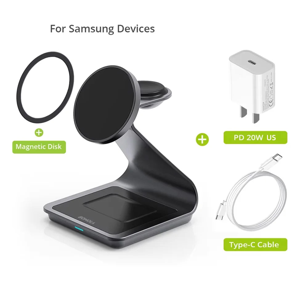 3-in-1 Wireless-Ladestation für Samsung Galaxy – bis 15 W