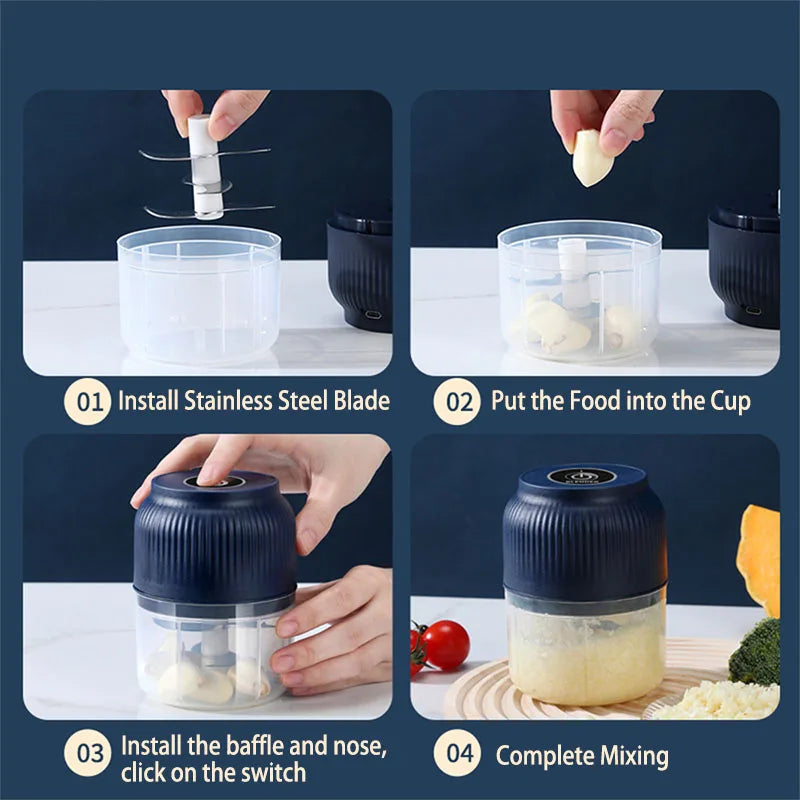 Kabelloser Mini-Zerkleinerer 250 ml – USB-aufladbar