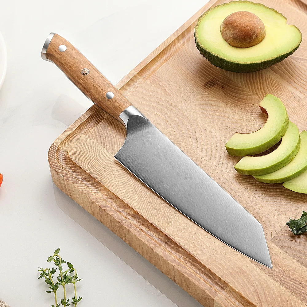 XINZUO 5.83 Inch Choice Bunka Chef Knife German Steel Olive Wood Handle Copper Rivets 56±2 HRC Anti Rust Exquisite Packaging