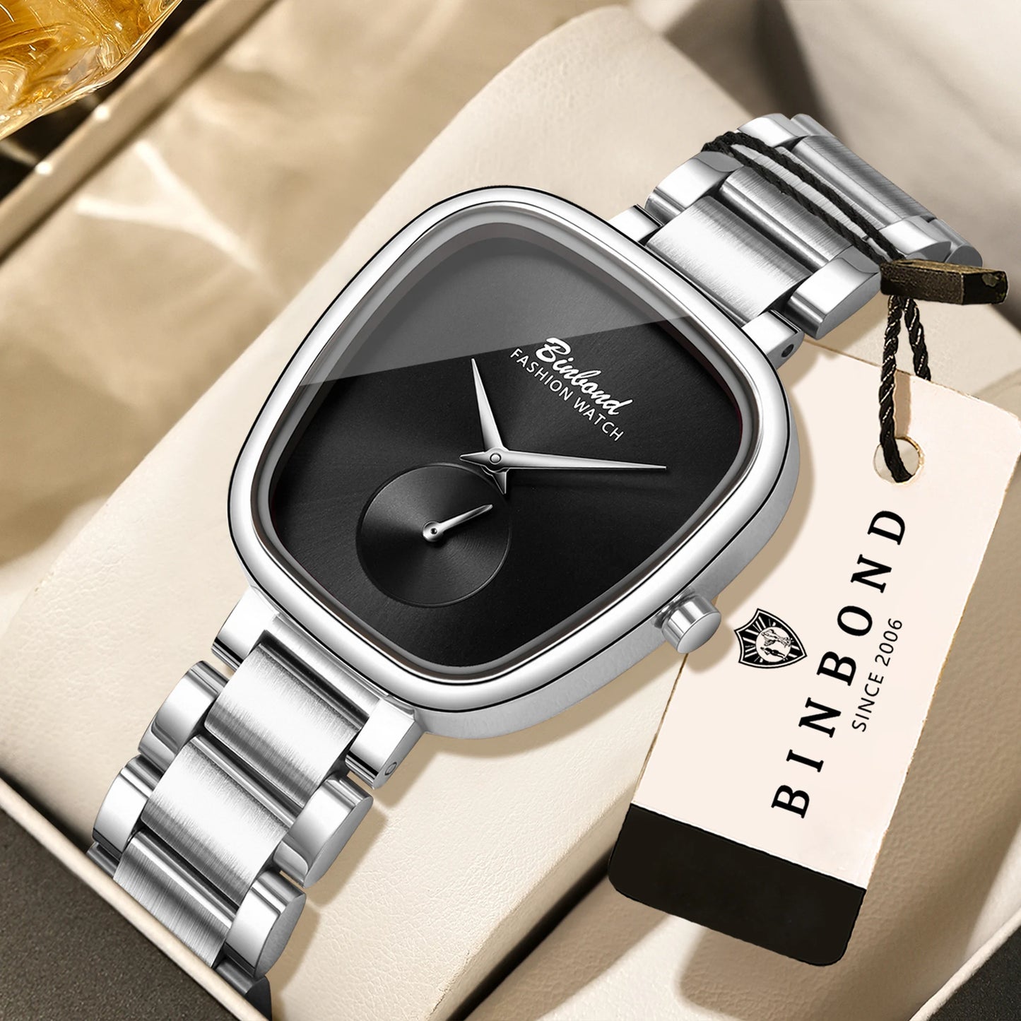 BINBOND Simple Quartz Watches For Women Luxury Precise Luminous Waterproof Elegant Women's Watch Casual Sturdy Stainless Reloj