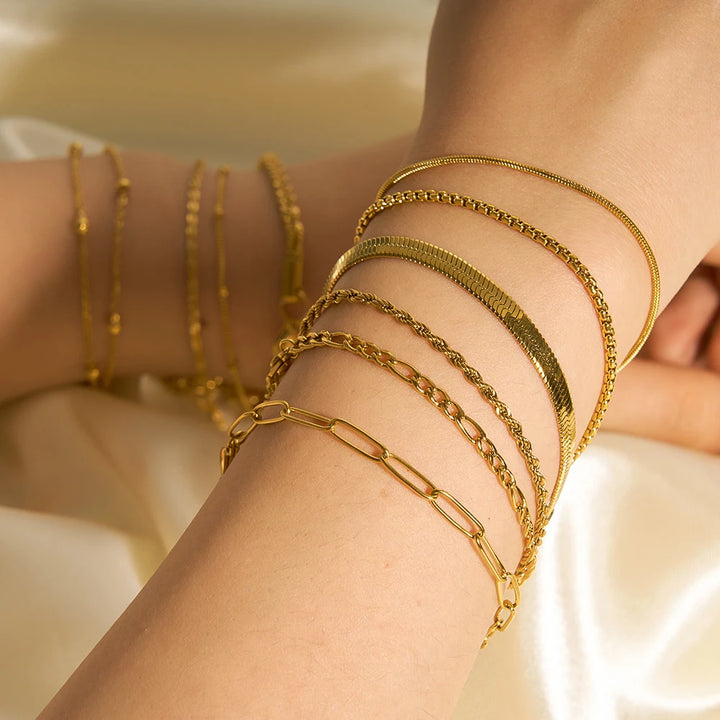 Gold Color Bracelet Stainless Steel Twist