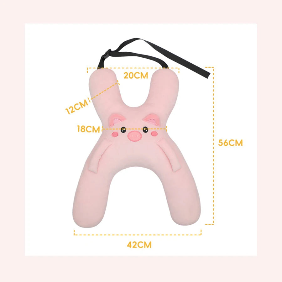 Prevent Leaning Head Back Seat Sleeping Comfort During Long Distance Travel Kids Car Neck Pillow with Seat Belt Safety Sleep Aid