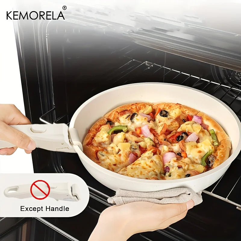 1 Set Of Non-Stick Cookware Set With Removable Handles 20/26 Cm Size Optional For Induction Cooktop Dishwasher And Oven Safe
