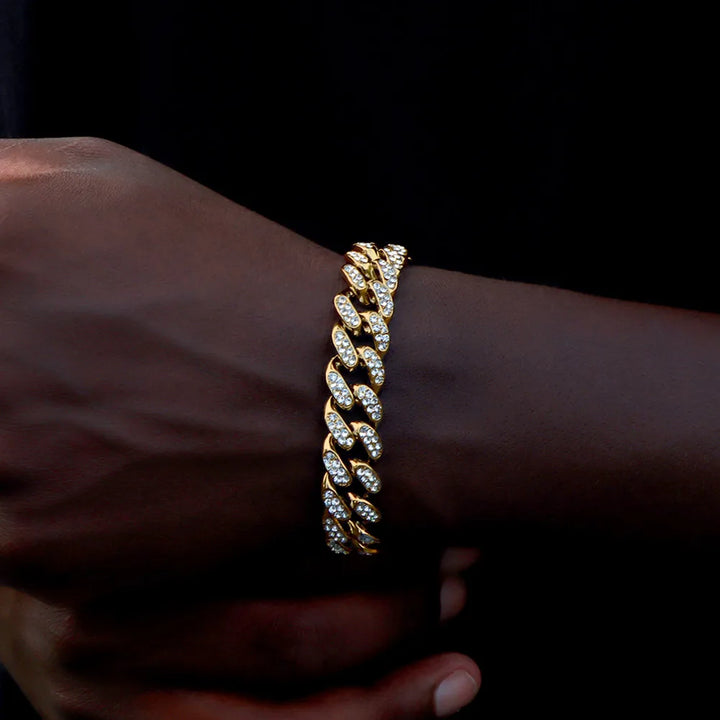 14MM Iced Prong Link Cuban Chain Bracelets