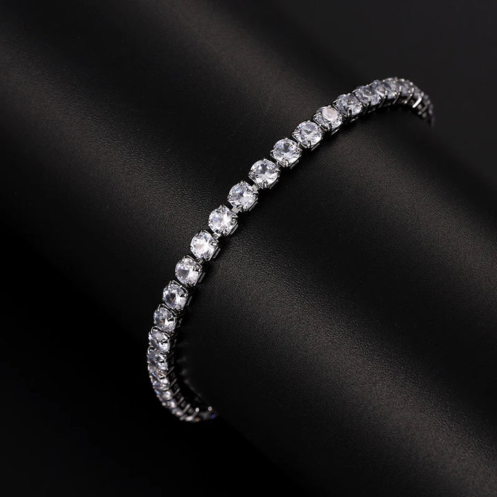 Luxury Hiphop Iced Out 4mm Cubic Zirconia Crystal Bracelets